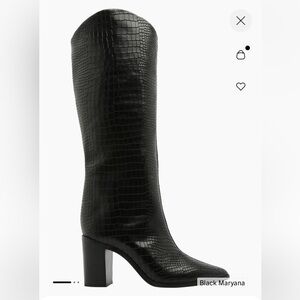 Schutz Croc Embossed Black Boots sz 8.5